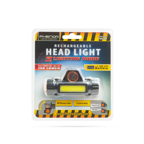 18616B • COB+SMD LED-es fejlámpa - akkumulátorral