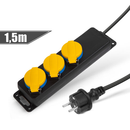 20223C • Kültéri elosztó fedéllel - 1,5 m - 3 x 230V - 3 x 1,5 mm2, gumi - IP44