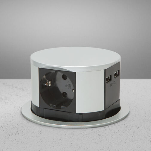 20433 • Elosztó - rejtett, 3-as + USB-A + Type-C