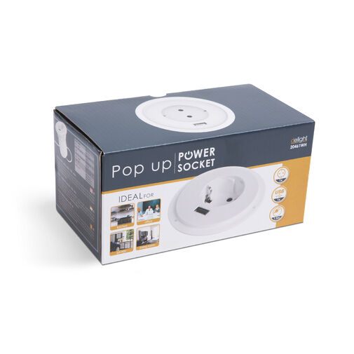20461WH • Rejtett - beépíthető konnektor + USB - fehér