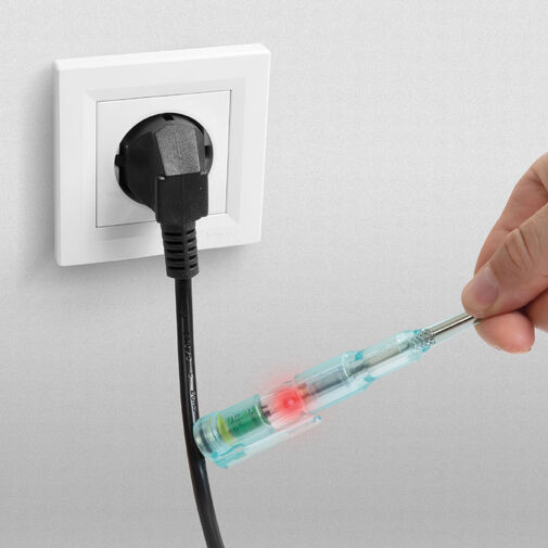 25821 • Fázisceruza - érintésmentes funkcióval - piros LED-del - 70 - 250 V AC - elemes