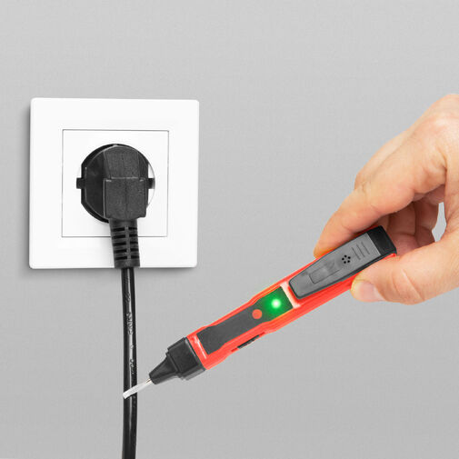 25822 • Fázisceruza - érintésmentes funkcióval - Fény- és hang visszajelzéssel - 70 -250 V AC - elemes