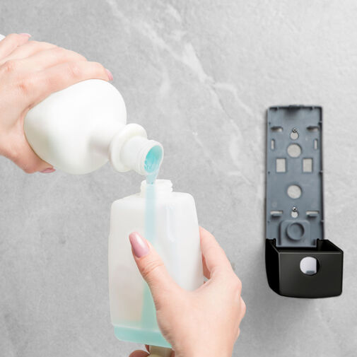 51119C • Szappanadagoló - kézzel működtethető - 350 ml - fali - fekete