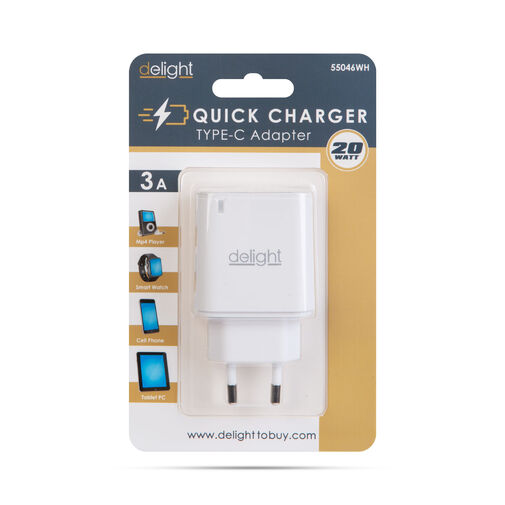 55046WH • Adapter - Type-C - gyorstöltő, PD20W - fehér
