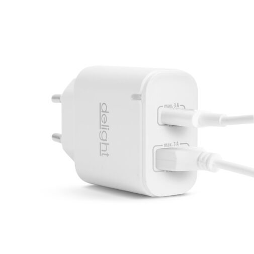 55047WH • Hálózati Adapter USB + Type-C PD20W gyorstöltéssel - fehér