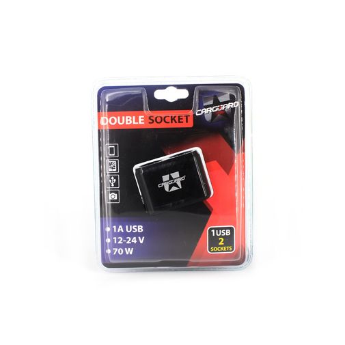 55050 • Szivargyújtóaljzatba csatlakoztatható 2-es elosztó + 1A USB csatlakozás