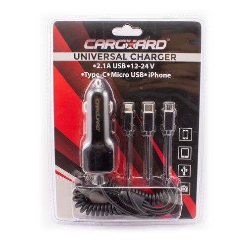 55051 • Univerzális telefontöltő, microUSB + Type-C + iPhone csatlakozással + USB 1A
