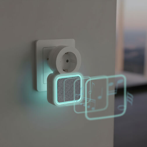 55338 • Digitális elem- és vezeték nélküli csengő - Kinetic - 220-240V AC aljzat - fehér - kék LED