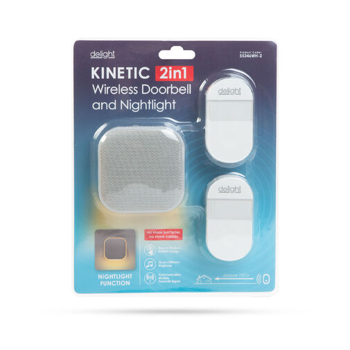 55346WH-2 • 2 az 1-ben vezetéknélküli csengő és éjjelifény - Kinetic  - 2 kültéri - fehér