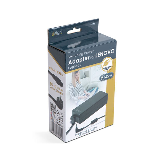 55373 • Laptopadapter - Lenovo 45W - 20V - 2.25A - 4 x 10,65 mm / 1,7 x 9 mm