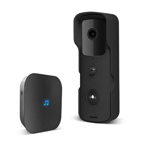 55386BK • Smart Wi-Fi-s videó kaputelefon szett - akkumulátoros - MicroSD, FHD, PIR - fekete