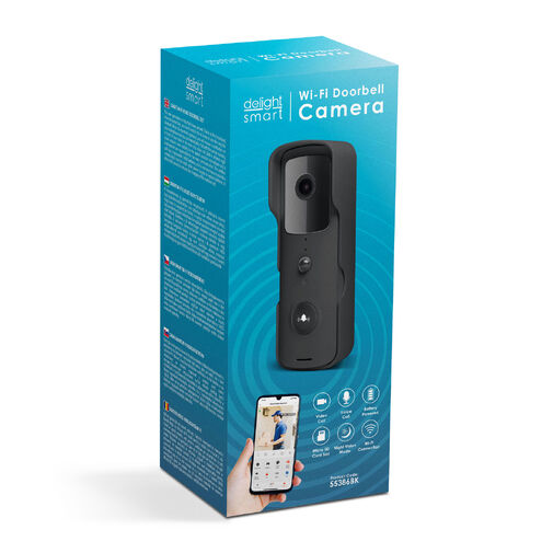 55386BK • Smart Wi-Fi-s videó kaputelefon szett - akkumulátoros - MicroSD, FHD, PIR - fekete