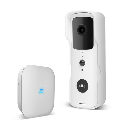 55386WH • Smart Wi-Fi-s videó kaputelefon szett - akkumulátoros - MicroSD, FHD, PIR - fehér