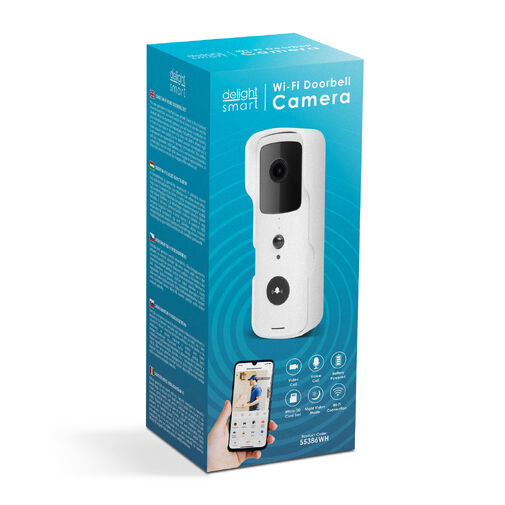 55386WH • Smart Wi-Fi-s videó kaputelefon szett - akkumulátoros - MicroSD, FHD, PIR - fehér