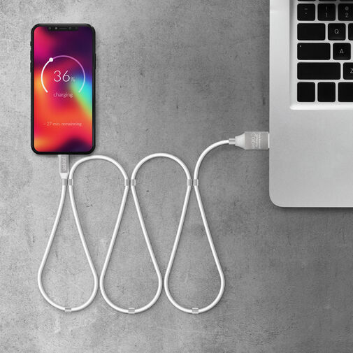 55446M-WH • Mágneses adatkábel - MicroUSB - 2A - fehér