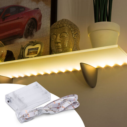 55884 • LED szalag - melegfehér - 1 m - 3 x AA elemes