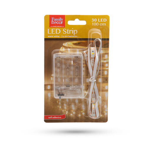 55884 • LED szalag - melegfehér - 1 m - 3 x AA elemes