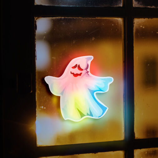 56512C • Halloween-i RGB LED dekor - öntapadós - szellem