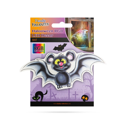 56512D • Halloween-i RGB LED dekor - öntapadós - denevér