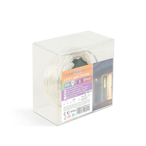 56517 • LED fénykábel - 50 LED - 5 méter - színes - 3 x AA - IP44
