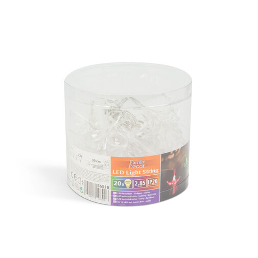 56518 • LED fényfüzér - virágos - 20 LED - 2,85 méter - színes - 2 x AA