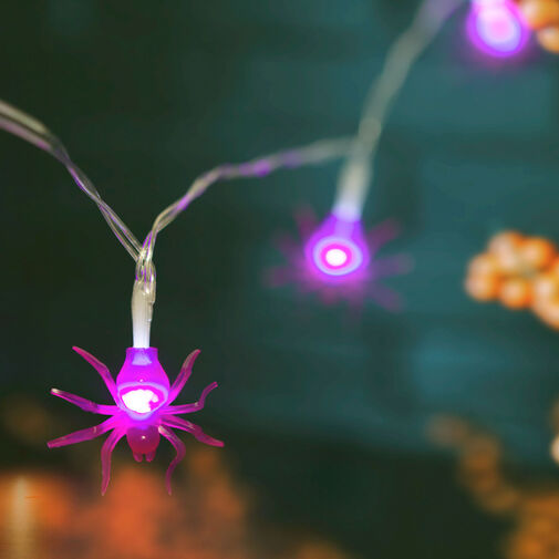 56525 • Halloween-i LED-es fényfüzér - pók - 10 LED - 2 x AA - 1,35 m