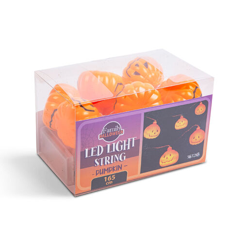56528B • Halloween-i LED-es fényfüzér - tök - 12 LED - 2 x AA - 1,65 m