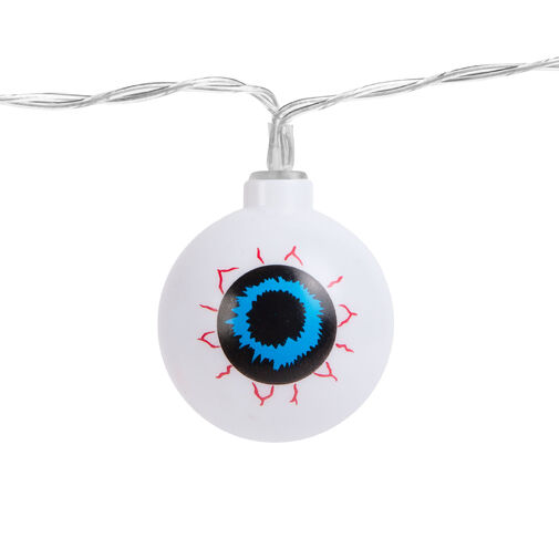 56528C • Halloween-i LED-es fényfüzér - szemgolyó - 12 LED - 2 x AA - 1,65 m