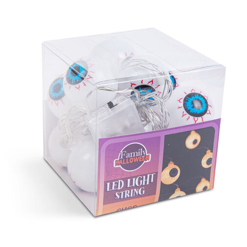56528C • Halloween-i LED-es fényfüzér - szemgolyó - 12 LED - 2 x AA - 1,65 m