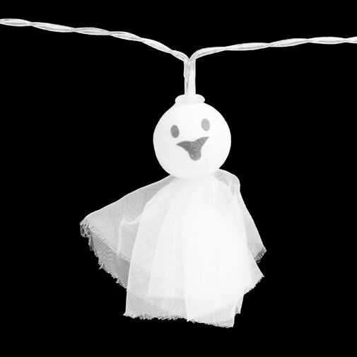 56533B • Halloween-i LED-es fényfüzér - szellem - 10 LED - 2 x AA - 0,9 m