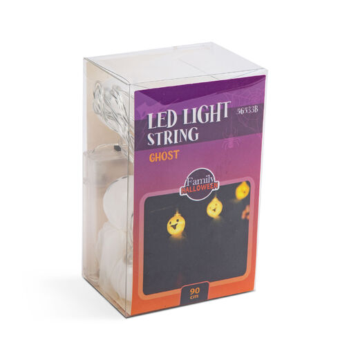 56533B • Halloween-i LED-es fényfüzér - szellem - 10 LED - 2 x AA - 0,9 m