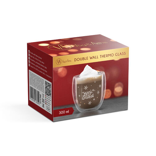 57176E • Karácsonyi duplafalú üveg pohár - 300 ml