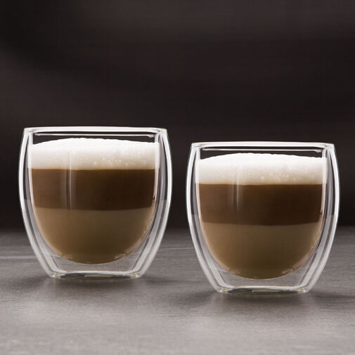 57176J • Duplafalú cappuccino üveg csésze - 250 ml - 2 db / csomag