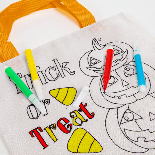 57318A • Színezhető ajándéktáska - halloweeni tök - 4 filccel