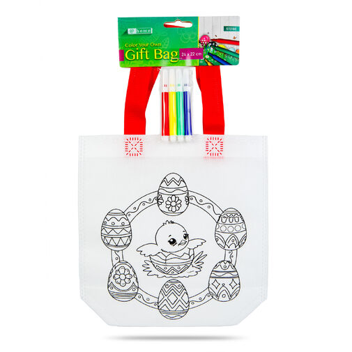 57318E • Színezhető ajándéktáska - 4 filccel - 24 x 22 cm - 4 féle