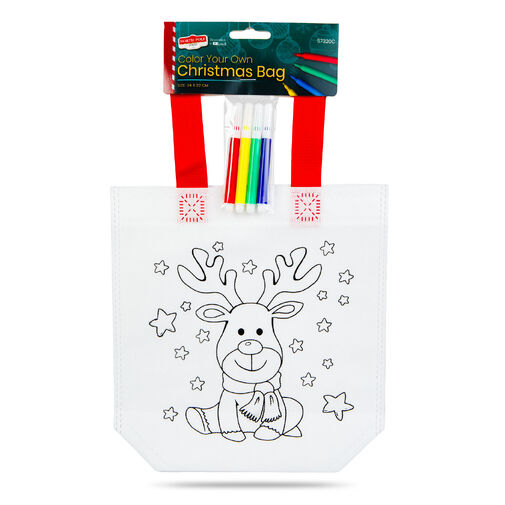 57320C • Színezhető táska - karácsonyi - 4 filccel - 24 x 22 cm - 6 féle