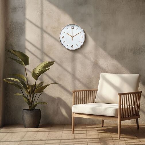 57336A • Falióra - 25 cm - műanyag, üveg - 1 x AA - fehér