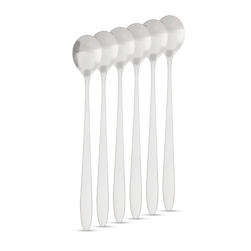 57578 • Rozsdamentes acél kávéskanál / latte macchiato kanál - 186 x 30 mm - 6 db / csomag