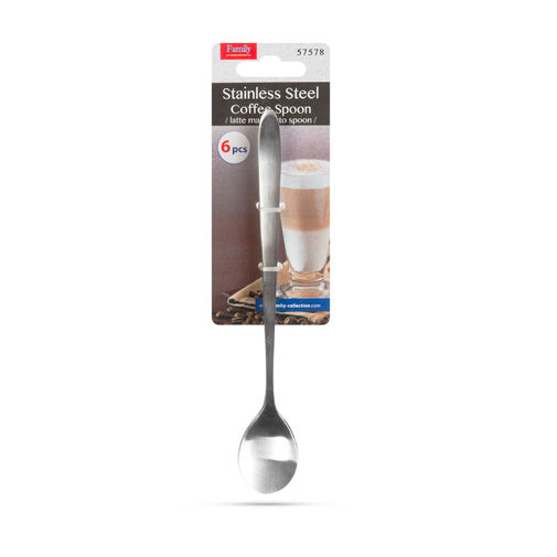 57578 • Rozsdamentes acél kávéskanál / latte macchiato kanál - 186 x 30 mm - 6 db / csomag