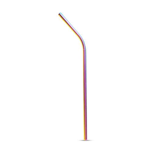 57590 • Rozsdamentes acél szívószál szett - titán szivárványos - 215 x 6 mm - 5 részes