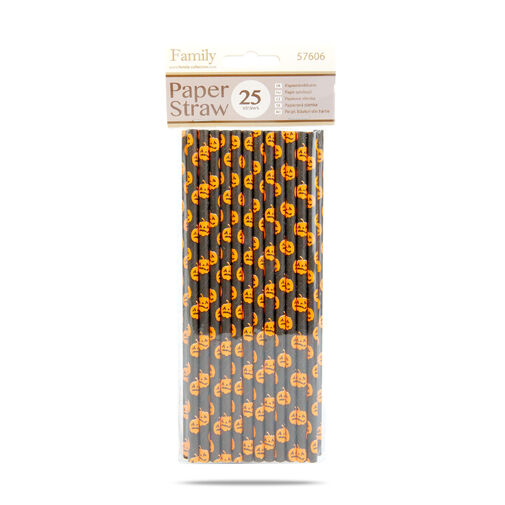 57606 • Papír szívószál - halloween - 197 x 6 mm - 25 db / csomag