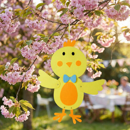 57964A • Húsvéti függő dekoráció - csibe, filc 