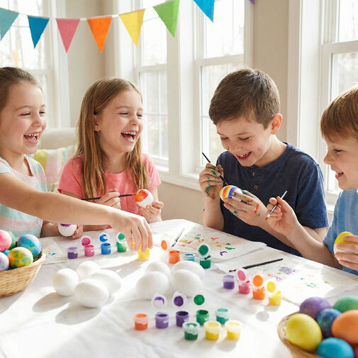 57995 • Húsvéti dekoráció - húsvéti habtojás festő szett - 6 cm - 6 db tojás