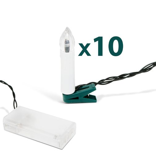 58037B • Karácsonyi LED gyertyafüzér - Multicolor - 10 LED - 2 x AA