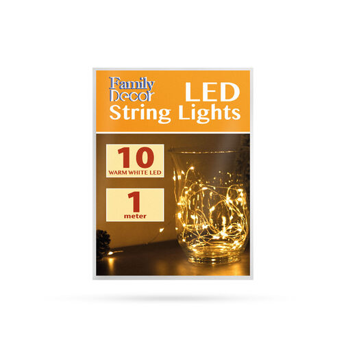 58043B • LED fényfüzér - 10 db melegfehér LED - 1 m - 2 x AA