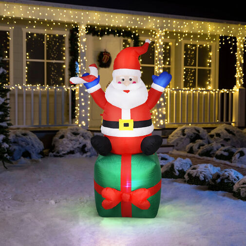 58067F • Felfújható Mikulás - 180 cm - IP44 - 6 fehér LED - 100 - 240 V