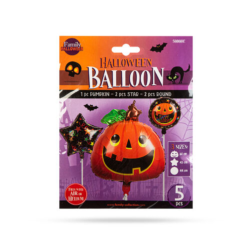58080E • Halloween lufi szett - tök - 5 db / csomag