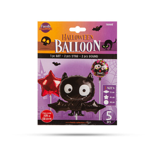 58080F • Halloween lufi szett - denevér - 5 db / csomag