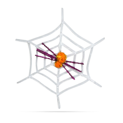 58101 • Pókháló pókkal - halloween-i dekoráció - fehér