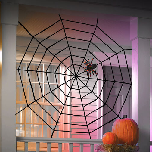58102 • Plüss pókháló - halloween-i dekoráció - 200 cm - fekete